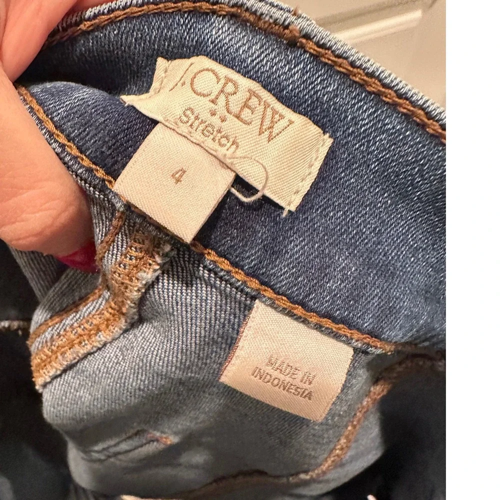 J.Crew Foxy Wash Denim Short Skirt Button Front Size 4 Summer Cottagecore Casual
